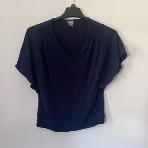 Navy Chicos Short Sleeve Top - Size S